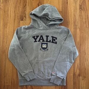 League Yale University Grey Hoodie Hooded Sweatshirt Adult Medium Embroidered